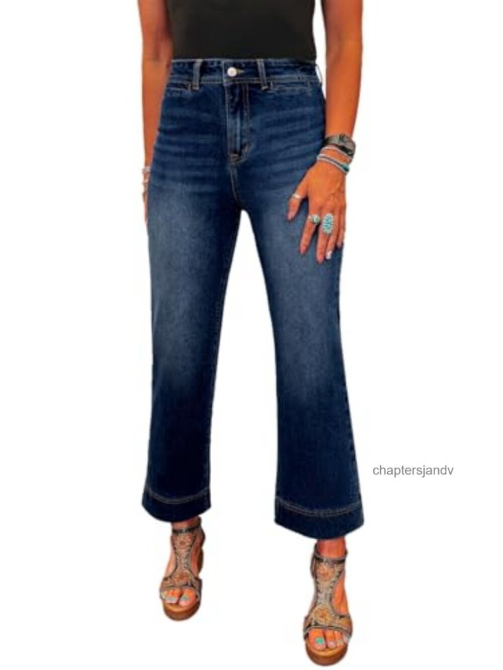 SHEWIN Women Wide Leg Jeans High Waisted Stretch Denim Pants